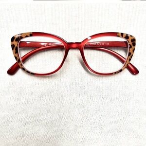 Leopard Print Red Women's +1.00 Reader Glasses